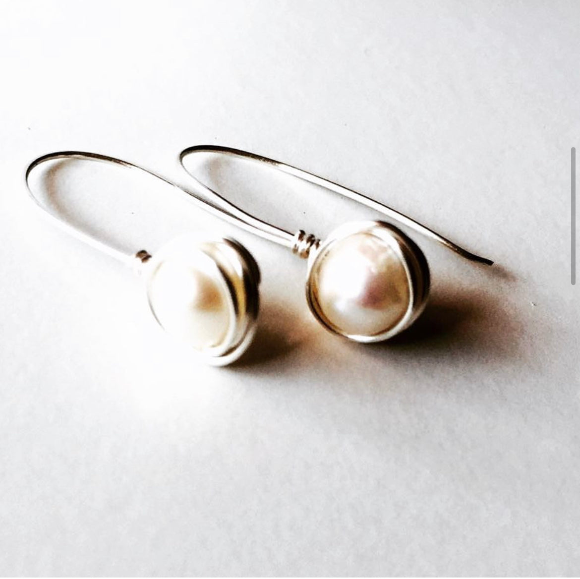 Pearl wrapped earrings