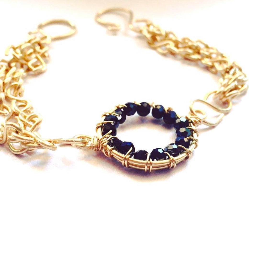 Gold and sapphire bracelet