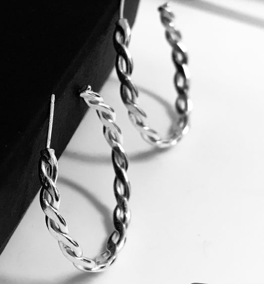 Braided hoop earrings